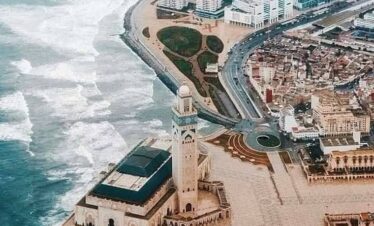 Hassan II Mosque in Casablanca at sunset – starting point of 5-Day Desert Tour