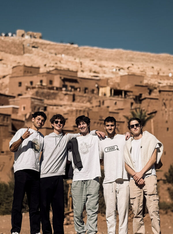 students at the castle of ait ben haddou