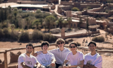 students at the castle of ait ben haddou