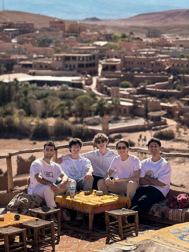 students at the castle of ait ben haddou