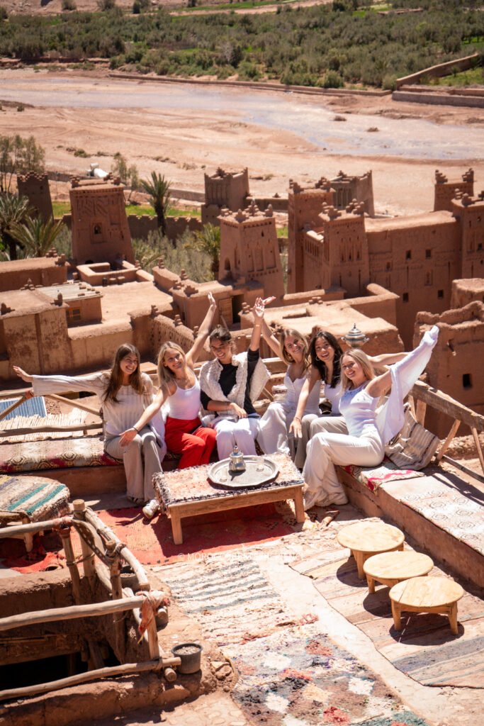 students at the castle of ait ben haddou