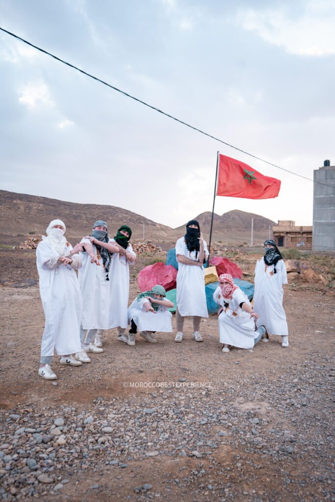 students in moroccan outfits